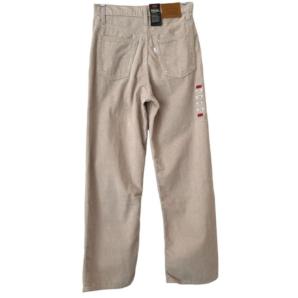 Levi’s Premium Ribbed Ribcage Straight Ankle High Rise Pants Khaki 27 - Picture 3 of 12